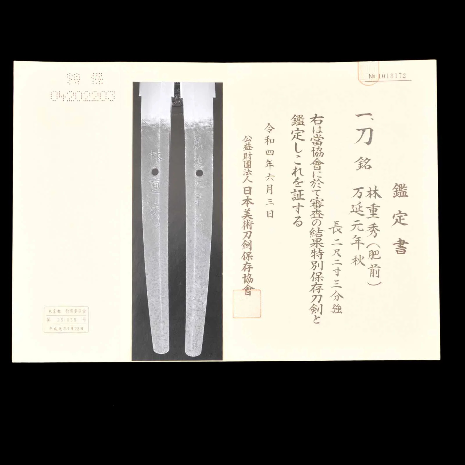 Katana - Shigehide - NBTHK Certificate - Uchigatana/Shirasaya Koshirae - Ubu Nakago - Shinshinto Era - Image 45